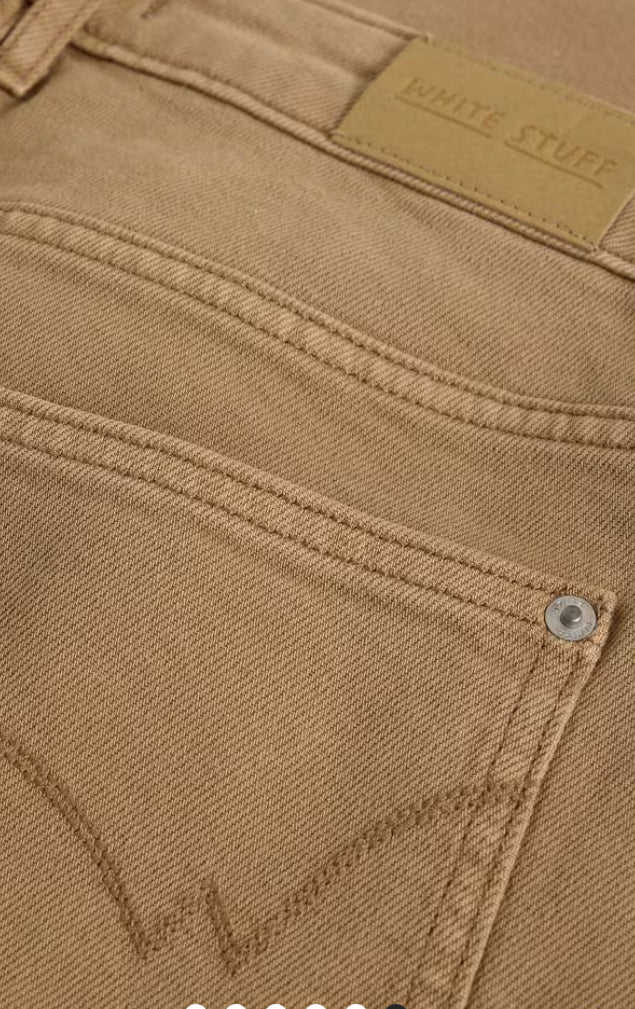 TIA WIDE LEG CROP JEAN MID TAN