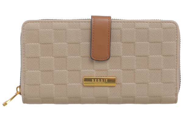 CHECKERBOARD WALLET: KHAKI