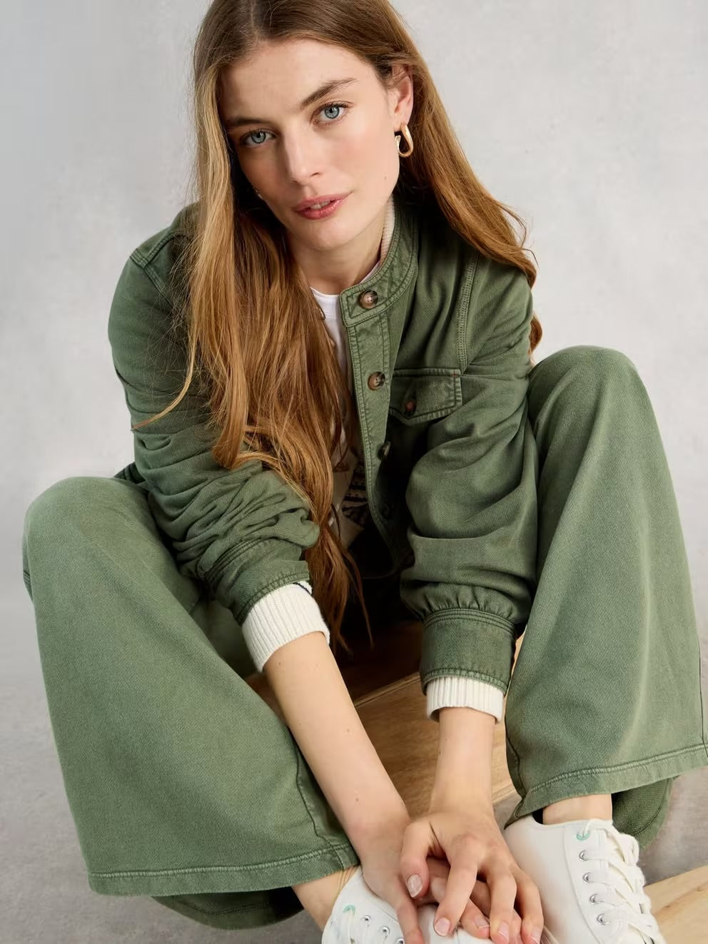 DEMI UTILITY JERSEY JACKET MID GREEN