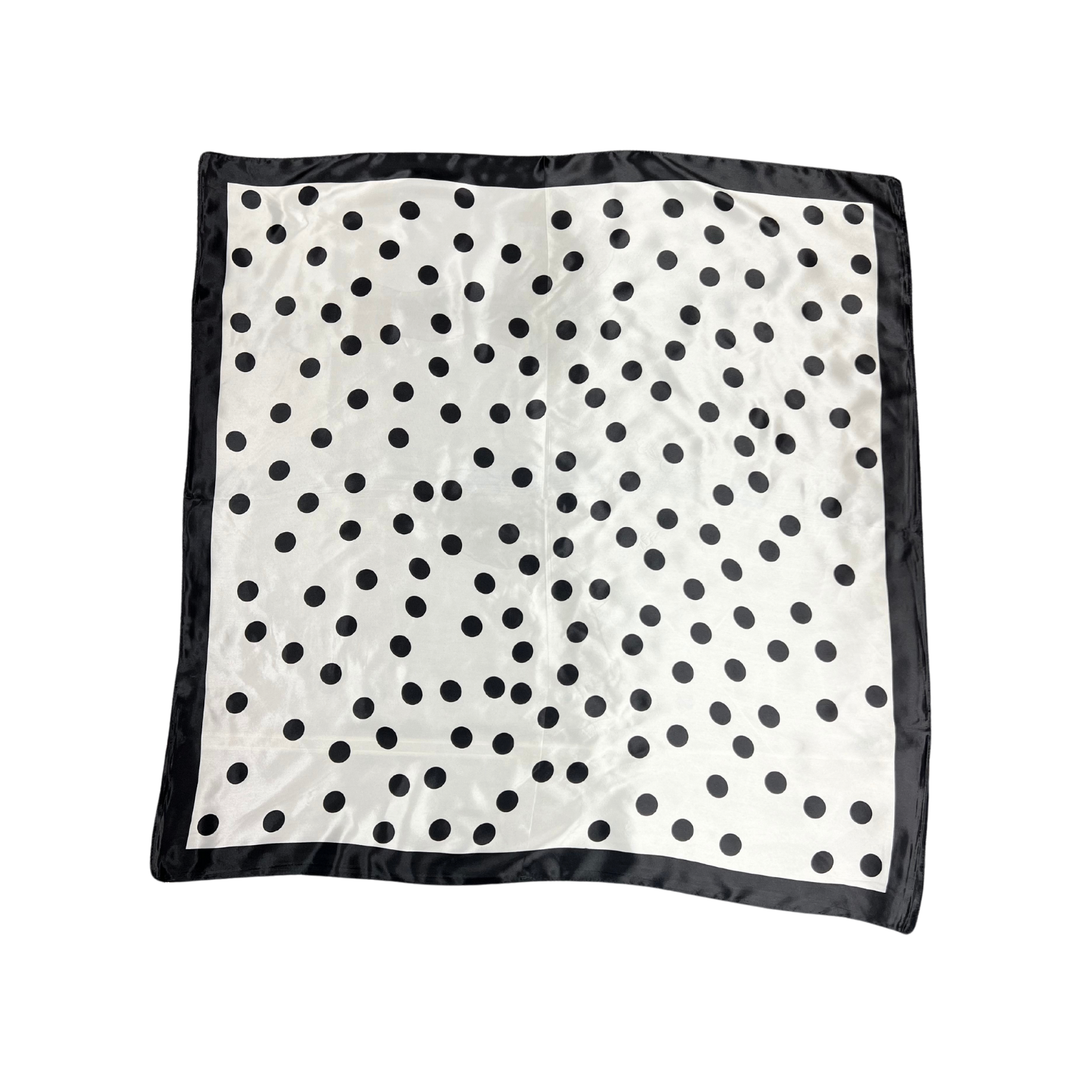 Polka Dot Pattern Silk Touch Square Scarf: Red