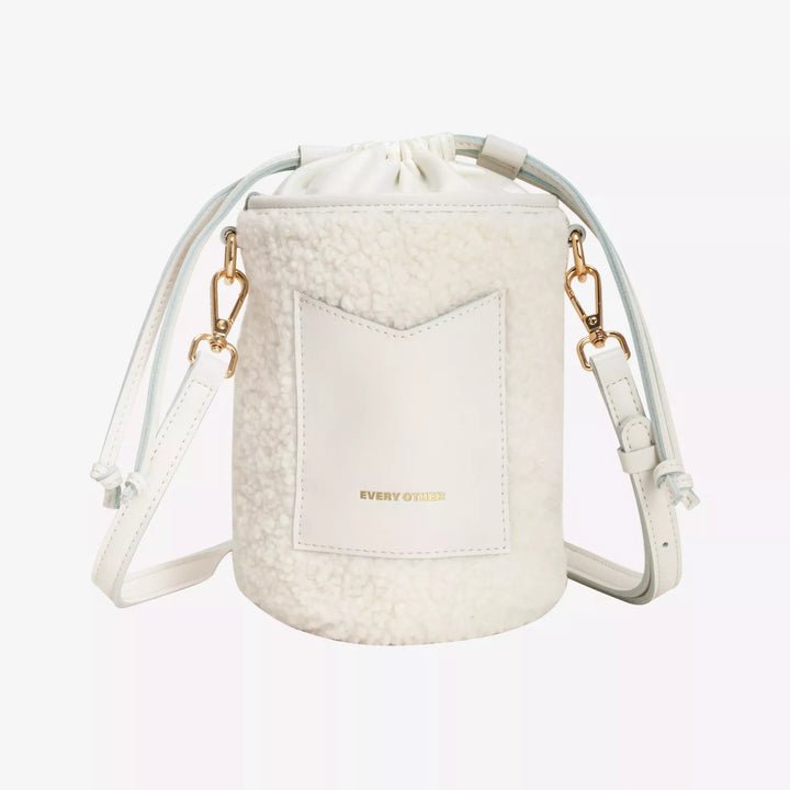 NOVA FAUX FUR SHEARLING BUCKET BAG