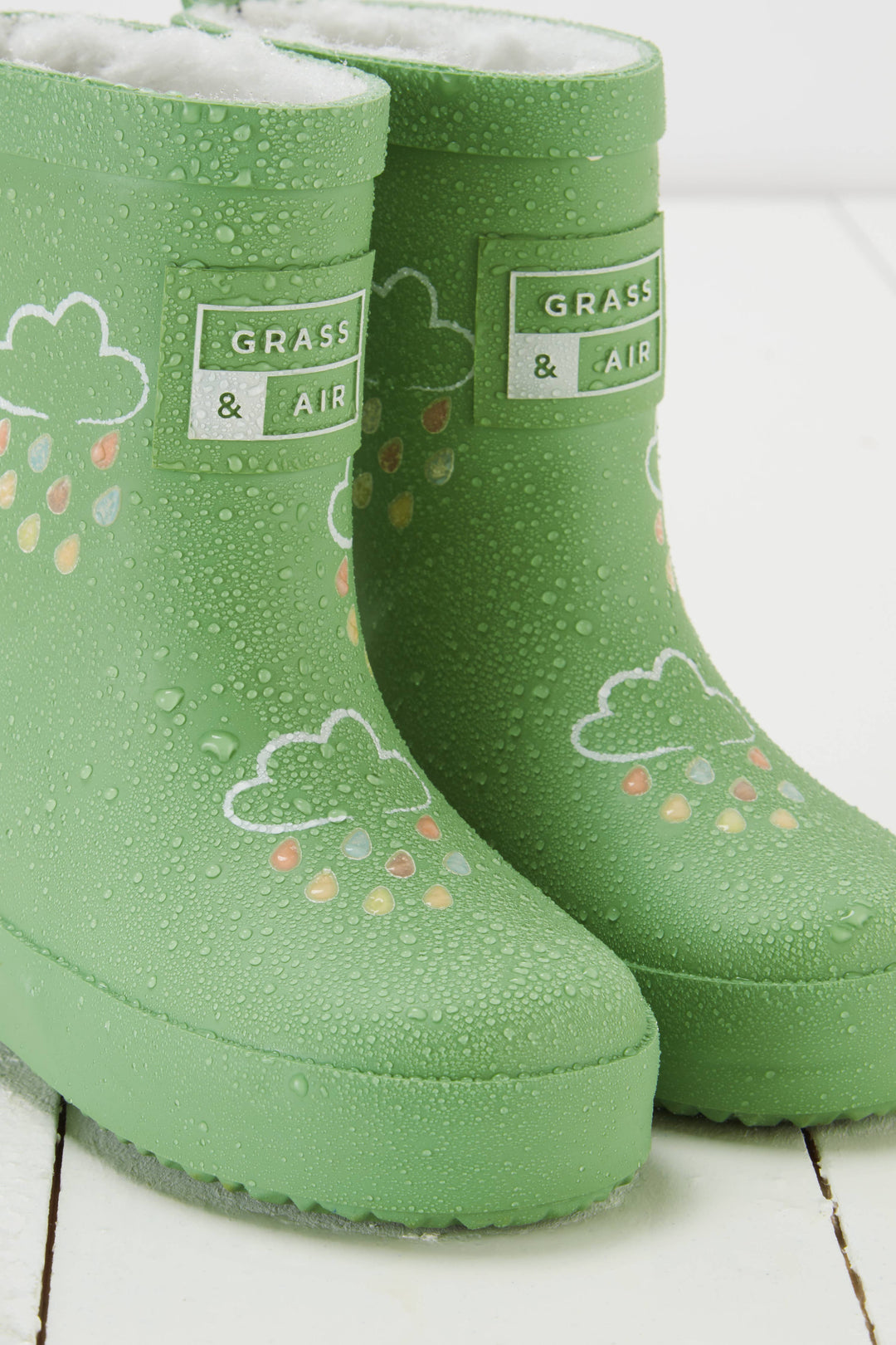 Olive Green Colour-Changing Kids Wellies: 4 infant