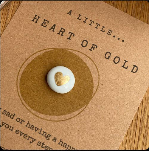 Heart Of Gold Pocket Pebble With Kraft Card And Charm: Every Step…