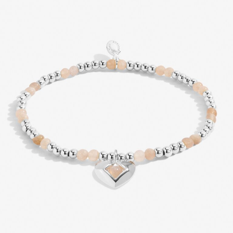 A LITTLE JULY SUNSTONE BIRTHSTONE SILVER PLATED BRACELET