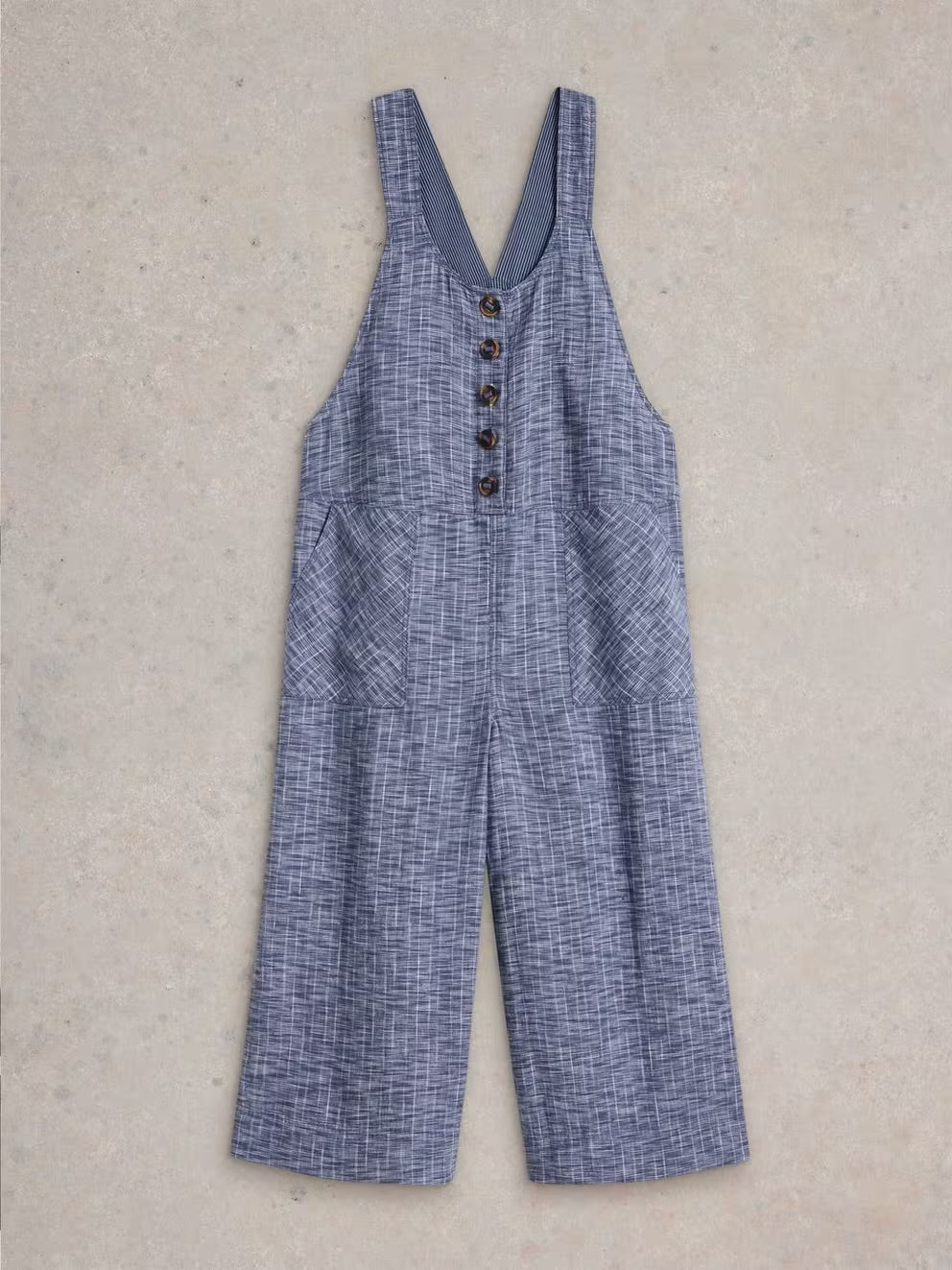 VIOLA LINEN DUNGAREE CHAMB BLUE