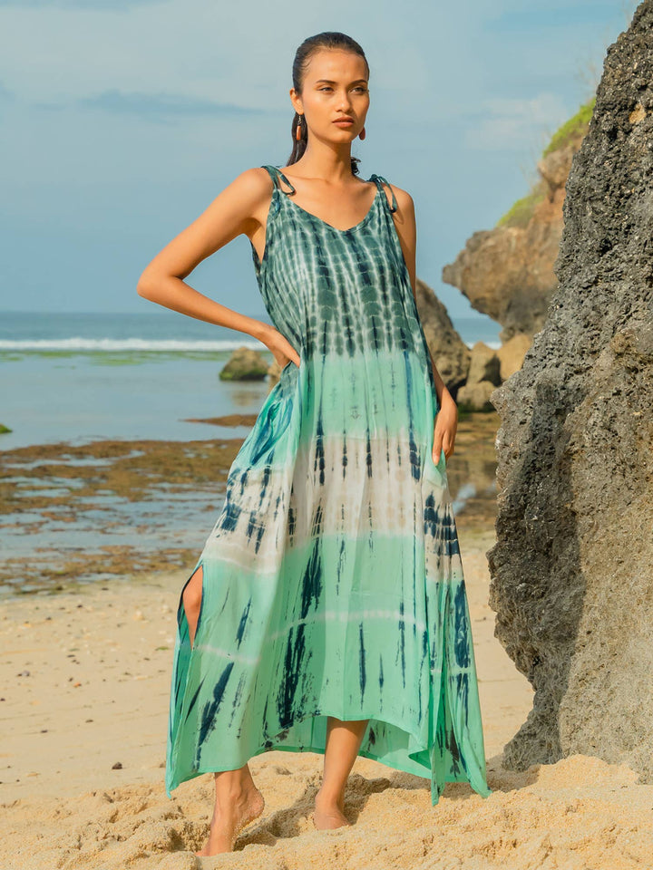 ADJUSTABLE TIE DYE STRAPPY DRESS