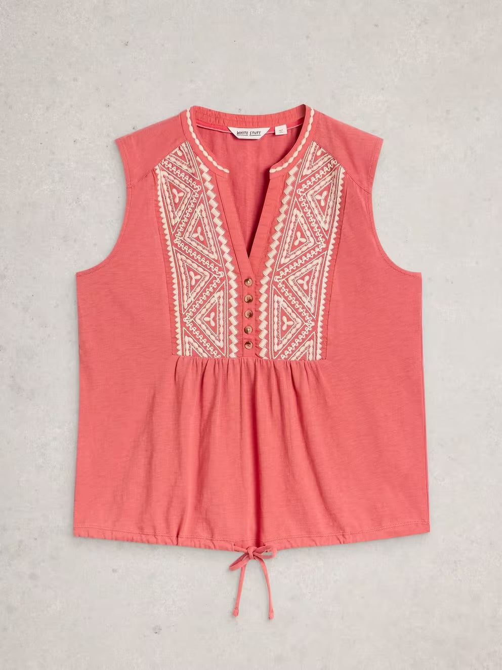 PEONY SLEEVELESS SHIRT MID PINK