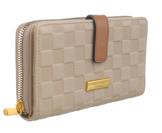 CHECKERBOARD WALLET: KHAKI
