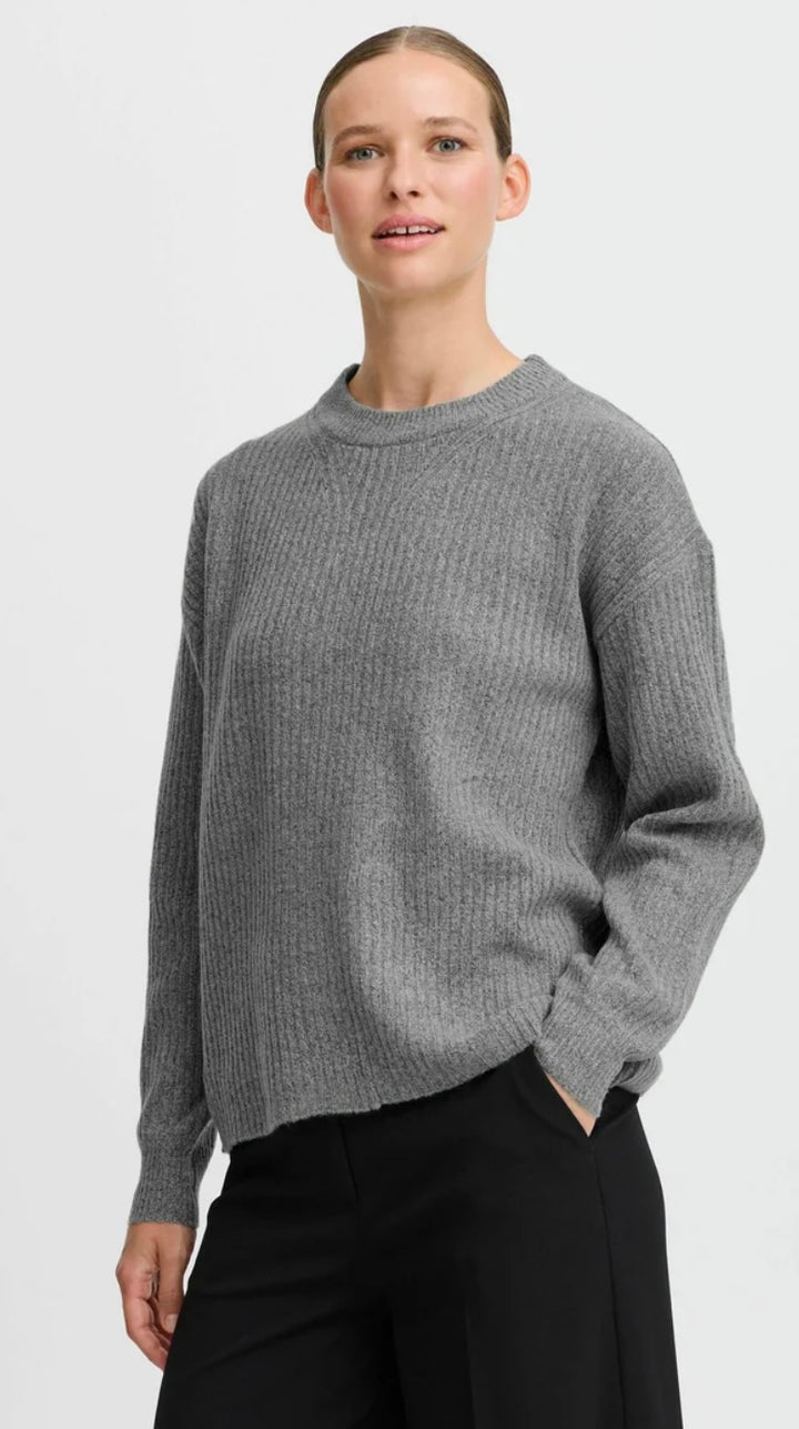 MID GREY MELANGE ONEMA ONECK JUMPER