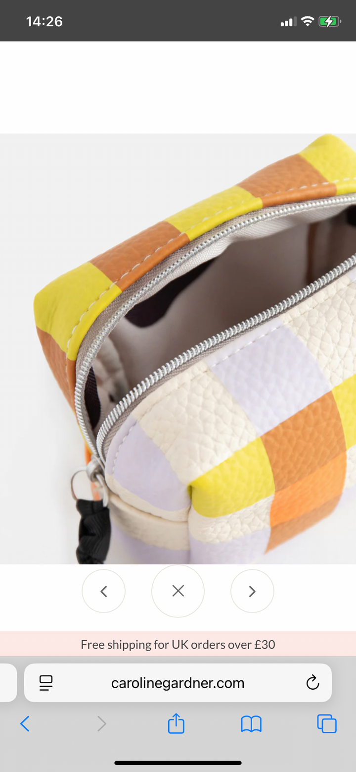 MULTI CHECK ULTRA MINI CUBE COSMETICS BAG