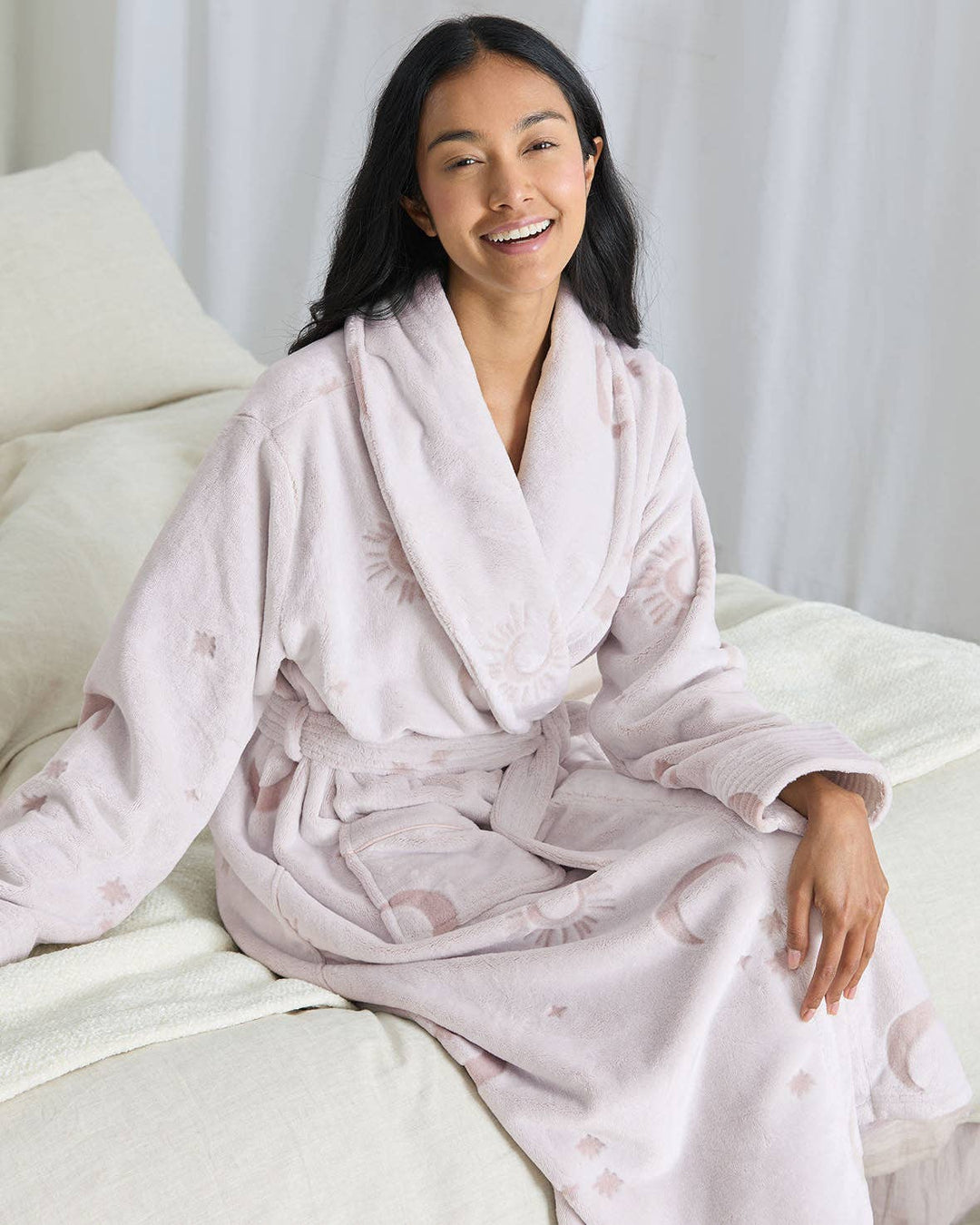 Fleece Burnout Cosmic Constellations Dressing Gown: UK 10