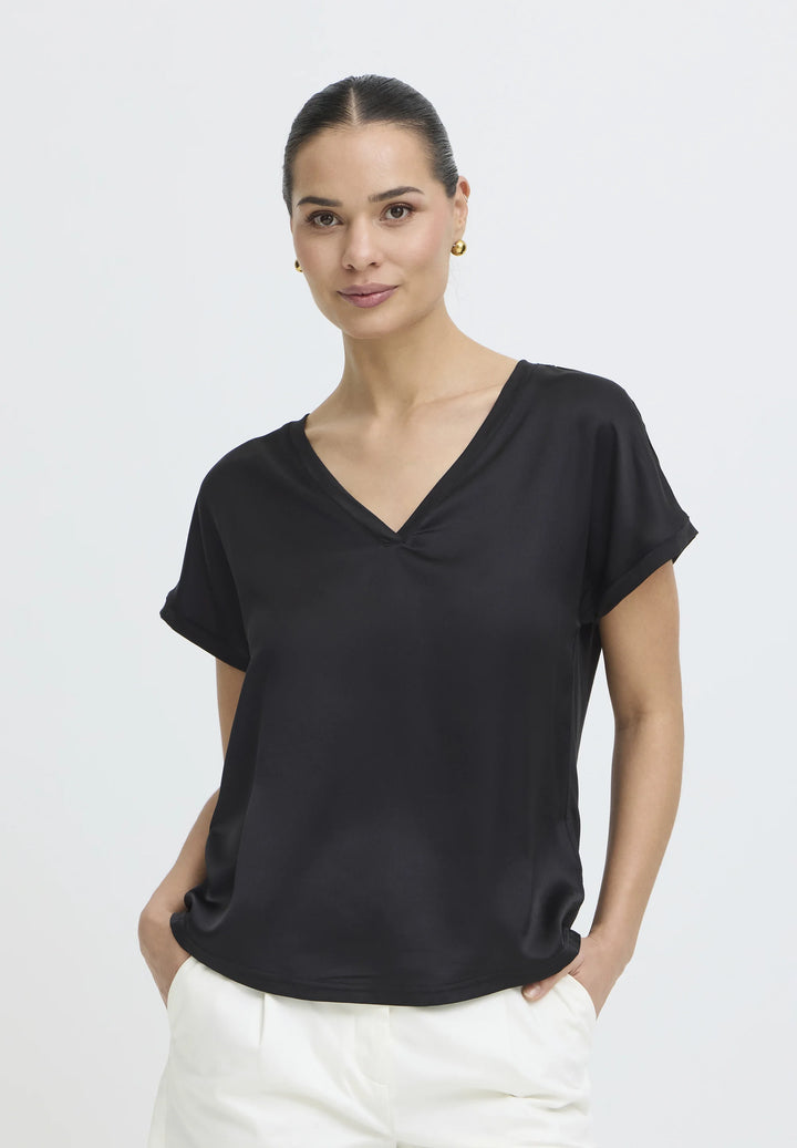 b.young Selita V Placket Neck Top