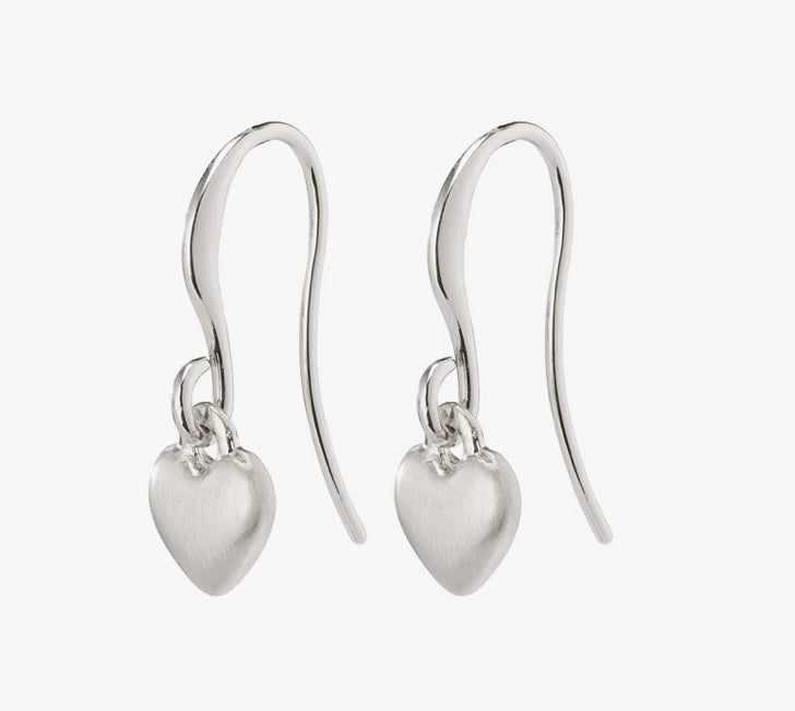 SOPHIA RECYCLED HEART PENDANT SILVER PLATED EARRINGS