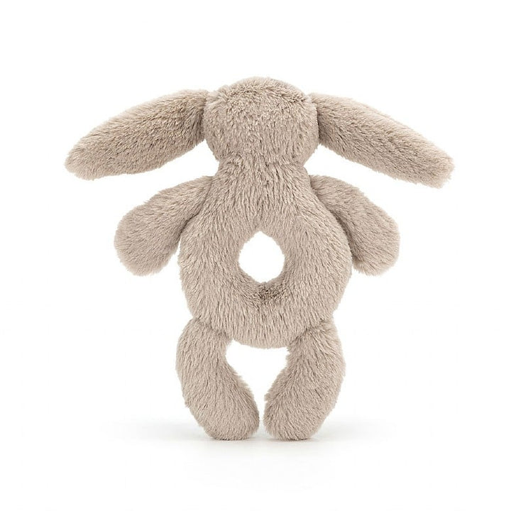 BASHFUL BEIGE BUNNY RING RATTLE