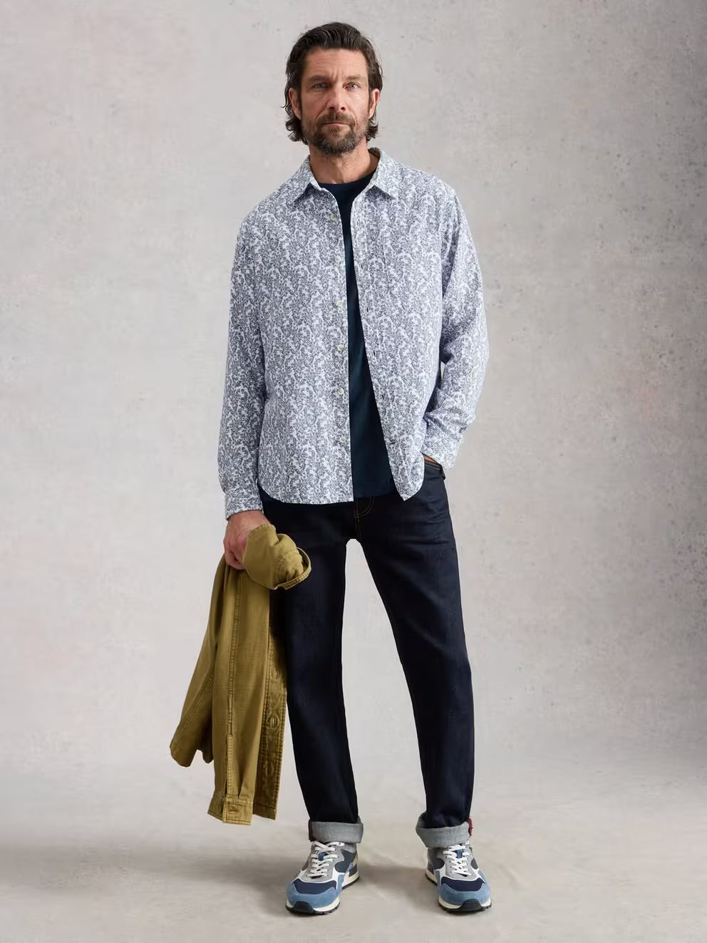 FINSBURY VINE PRINT SHIRT WHITE PRINT