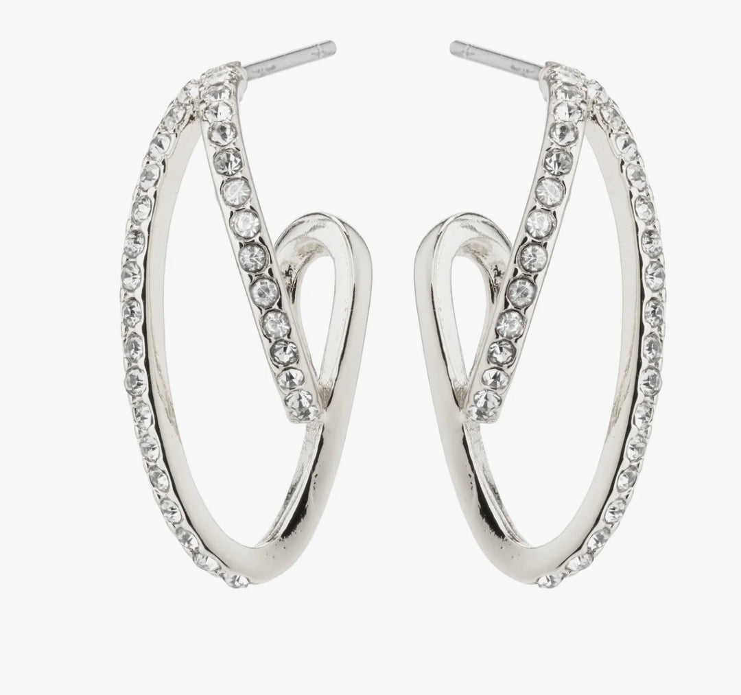 ETTY CRYSTAL EARRINGS SILVER PLATED