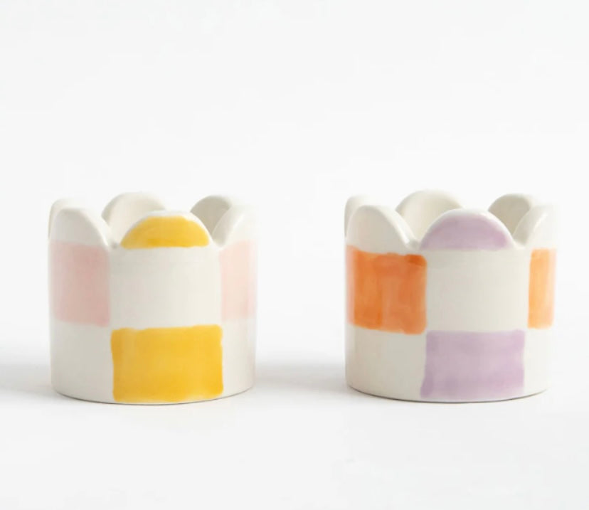 MULTI-CHECK SET OF 2 EGG CUPS