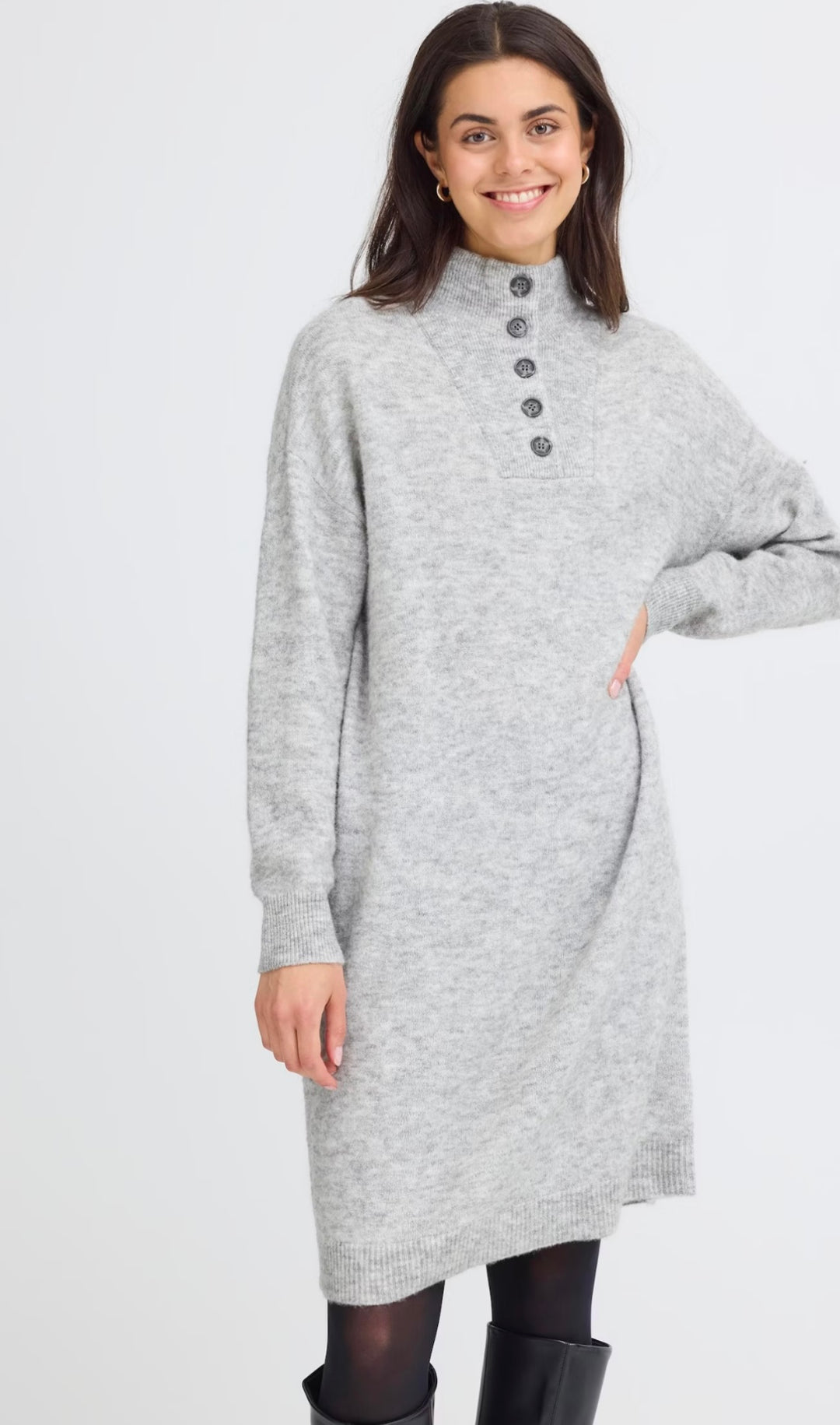 SANNY DRESS LIGHT GREY MELANGE
