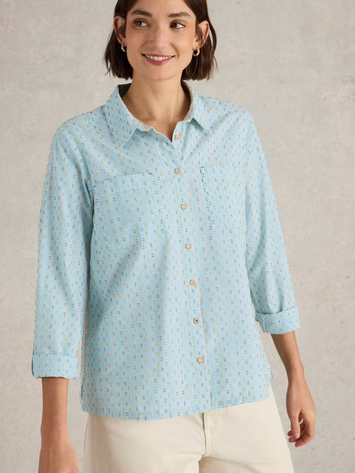GREEN MULTI SOPHIE ORGANIC COTTON SHIRT
