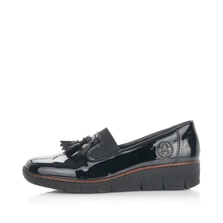 Rieker Women's Black Slip-On Shoes 53751-00
