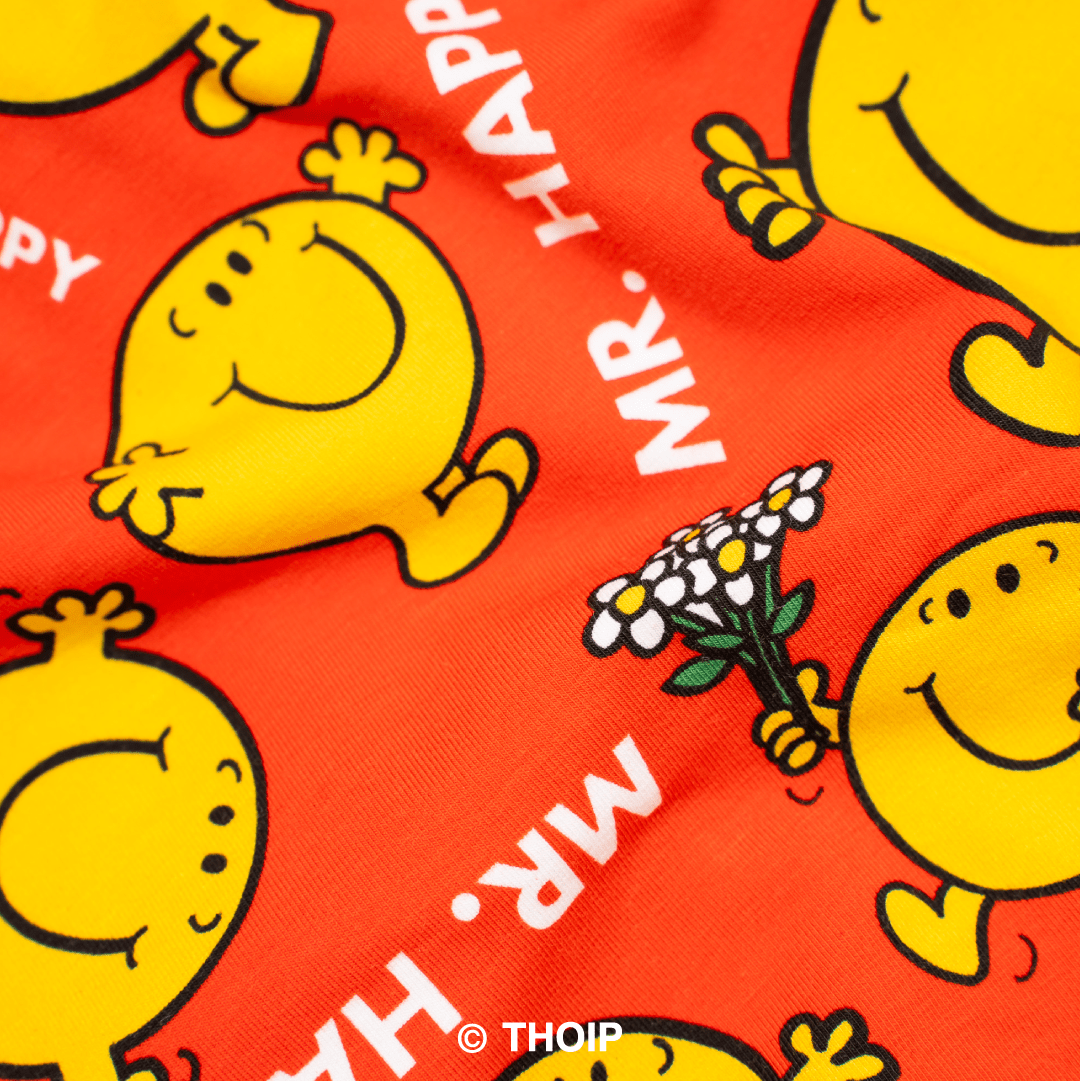 Mr Happy  - Mr Men - Mens Cotton Boxer Shorts: Large