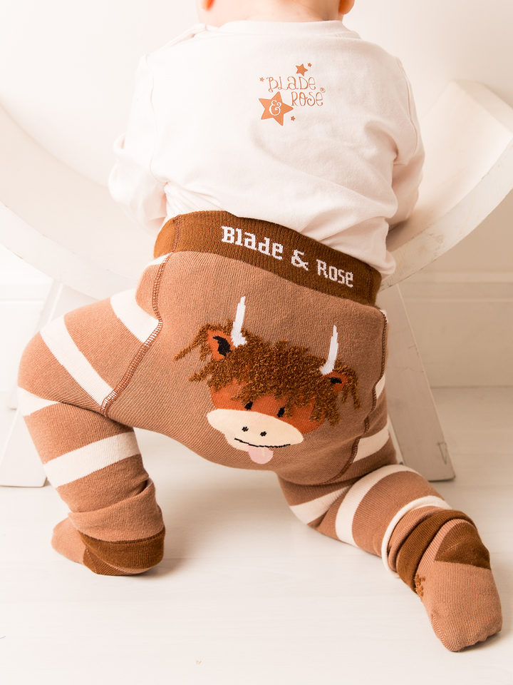 Neutral Hamish Cow Design: 1-2 Years / Socks
