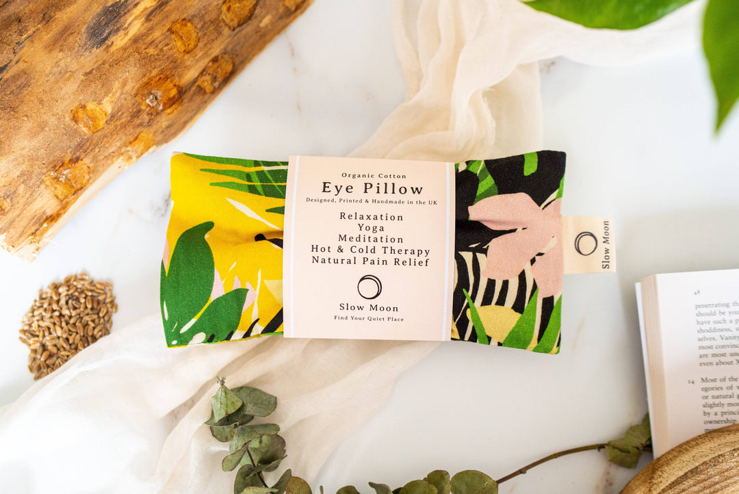 Organic Cotton Eye Pillow for Relaxation and Yoga - Tropics