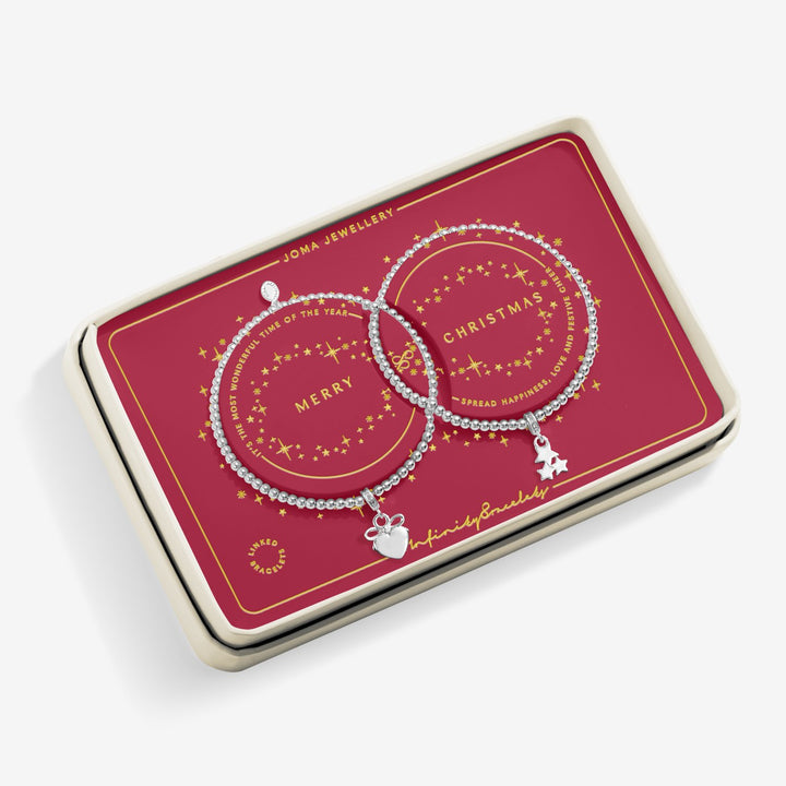 Joma Jewellery Christmas Infinity Bracelets Merry Christmas