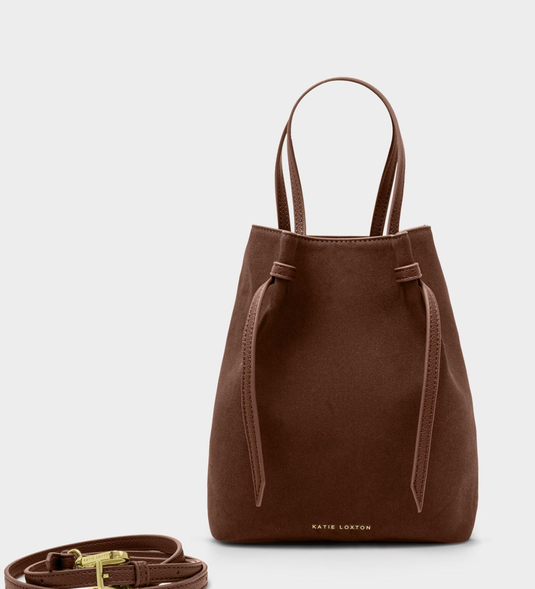 LARGE CELINA SUEDETTE  BUCKET BAG CHOCOLATE