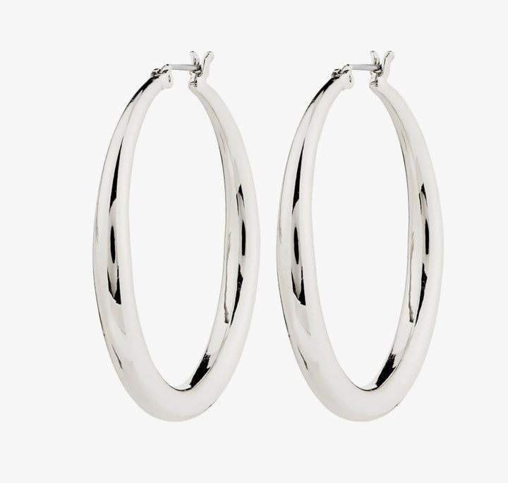 JORUN LARGE HOOP EARRINGS SILVER PLATED