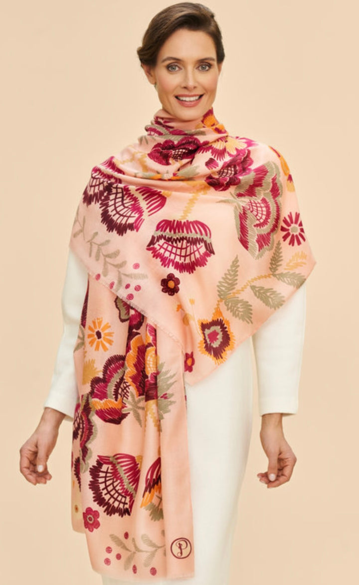 FLORAL SYMMETRY PRINT SCARF