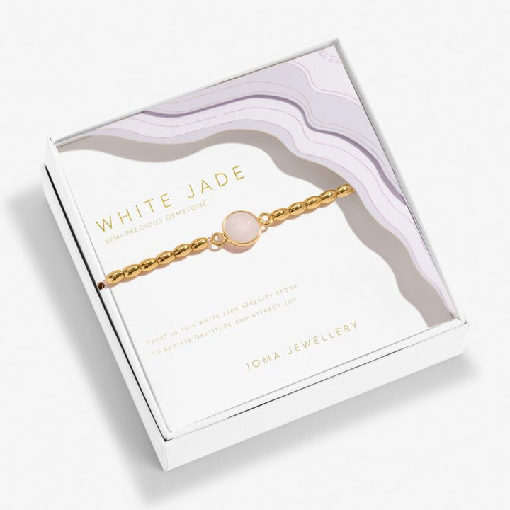 SERENITY STONES WHITE JADE GOLD PLATED BRACELET