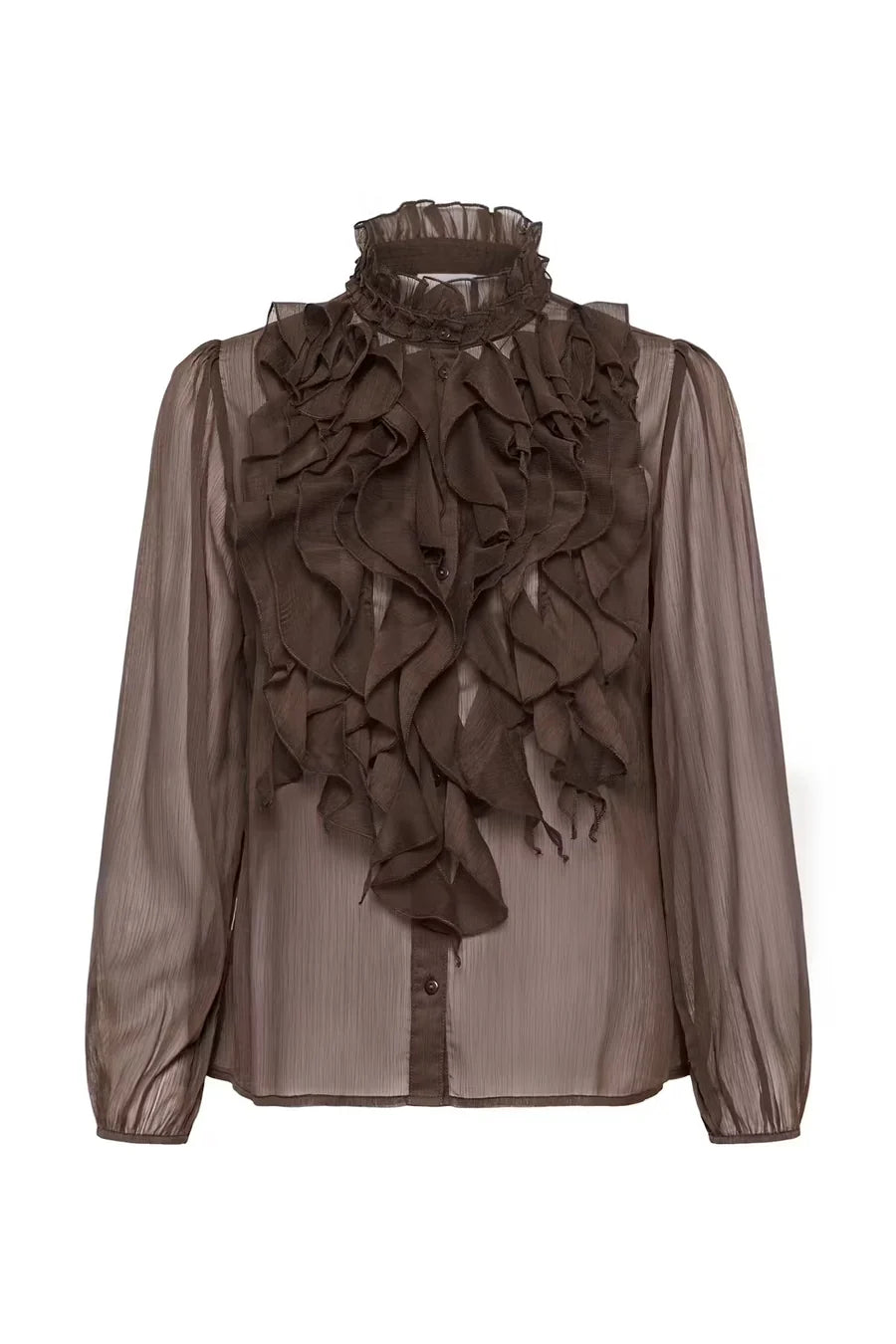 Saint Tropez Lilja Crinkle Long-Sleeve Shirt