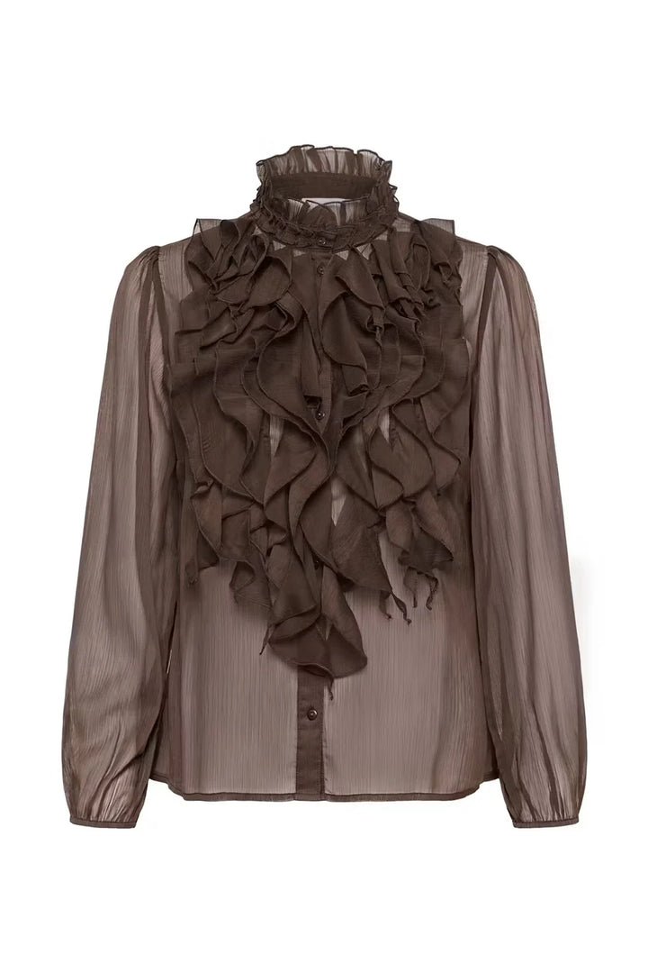 Saint Tropez Lilja Crinkle Long-Sleeve Shirt
