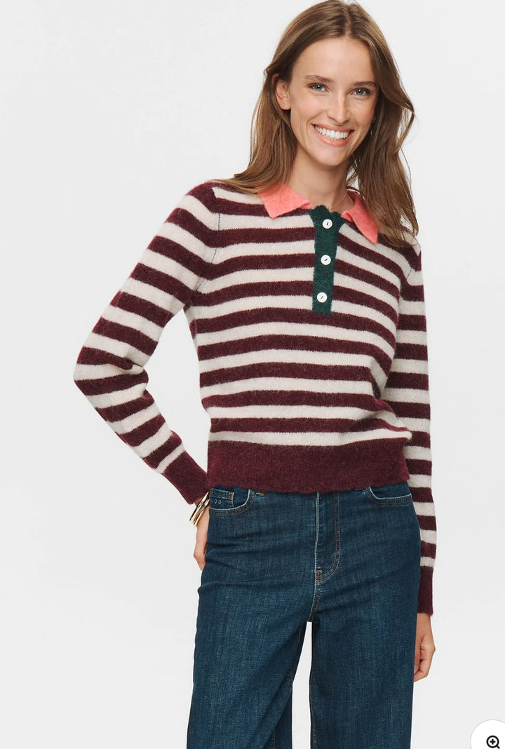 CIARA RIETTE STRIPE PULLOVER WINETASTING