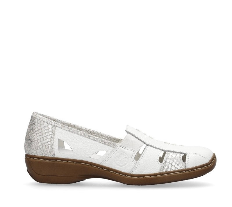 WHITE ELASTICATED SLIP ON SHOE