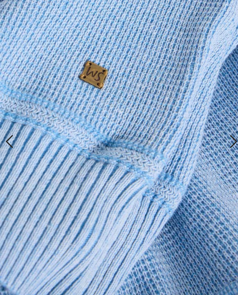 ATTADALE FUNNEL NECK JUMPER LIGHT BLUE