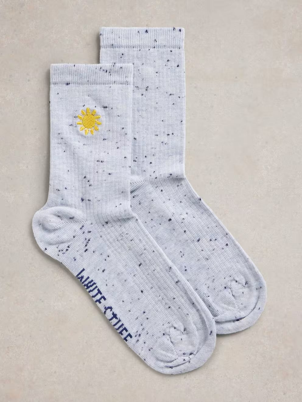 EMBROIDERED NEP ANKLE SOCK SIZE 6-8 LIGHT BLUE