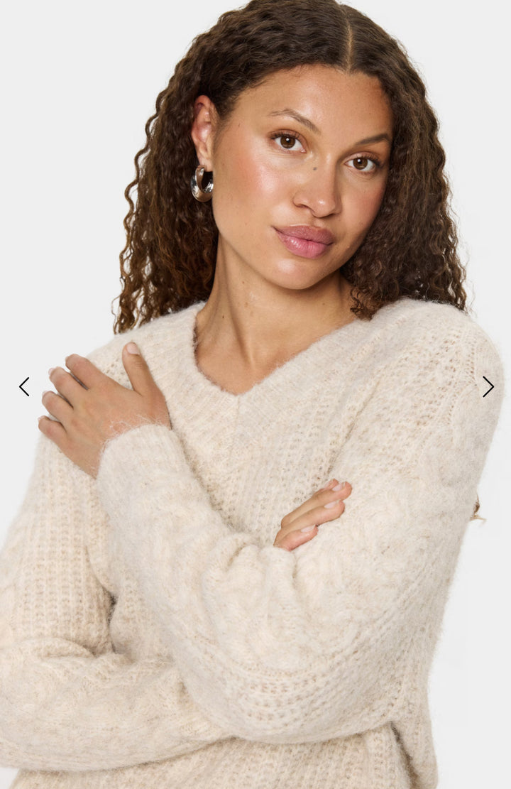 MANDA SZ PULLOVER BROWN RICE MELANGE