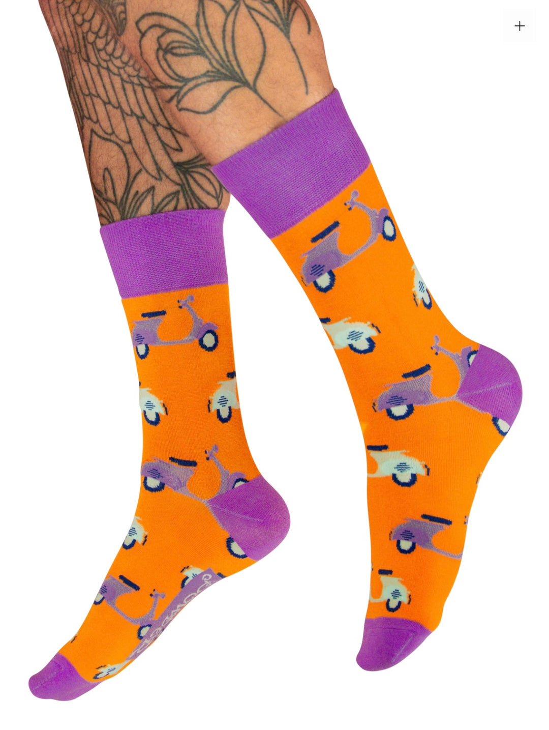 MENS VINTAGE VESPA TANGERINE SOCKS 8-12