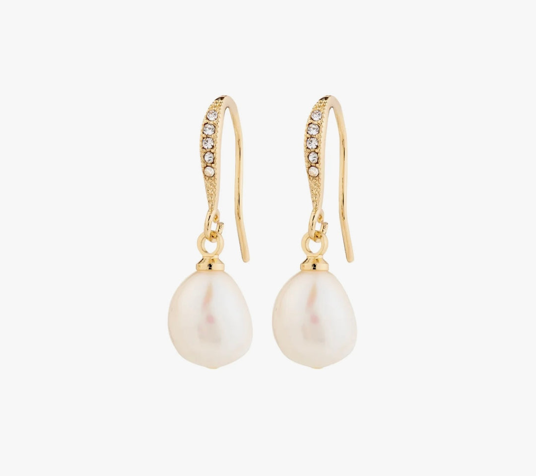 JASMIN PEARL EARRINGS GOLD PLATED