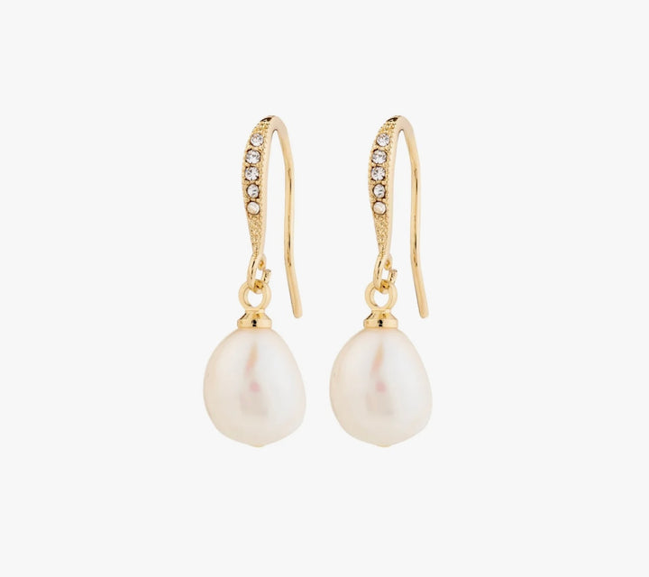 JASMIN PEARL EARRINGS GOLD PLATED