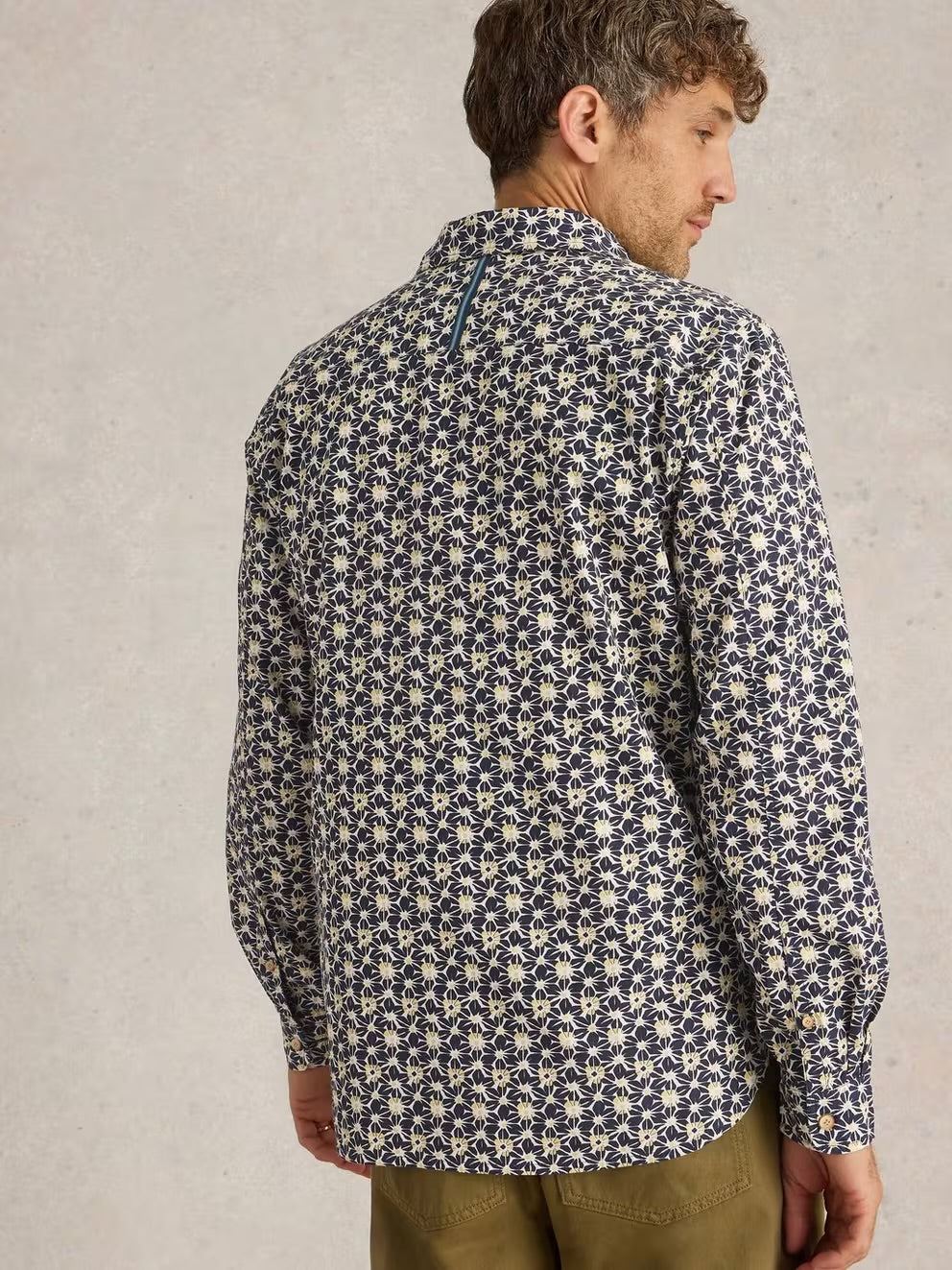 FUJI FLOWER PRINTED SHIRT NAVY PRINT