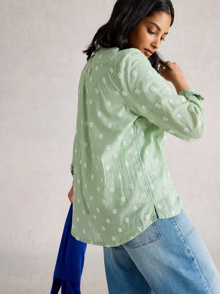 SOPHIE COTTON ORGANIC SHIRT GREEN MLT