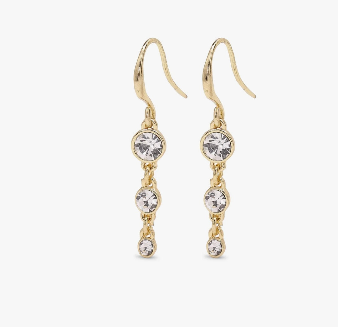 LUCIA CRYSTAL EARRINGS GOLD PLATED