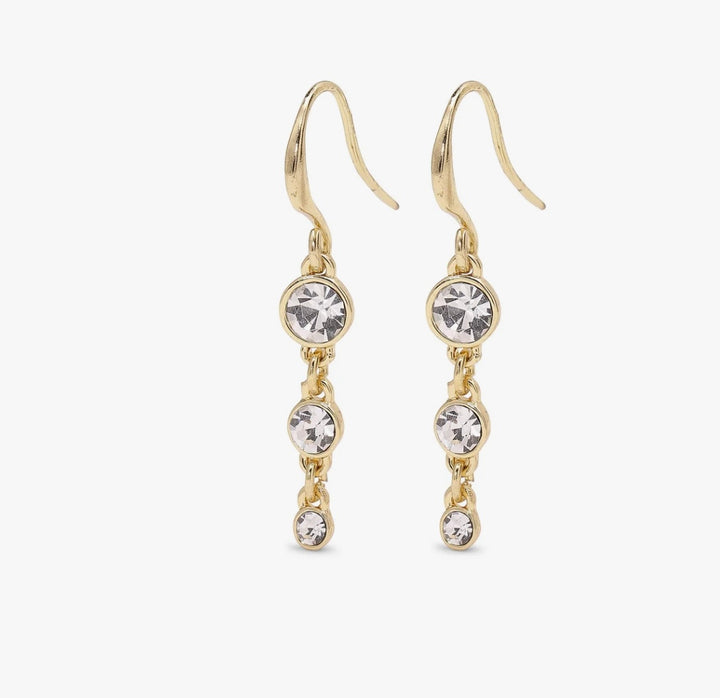 LUCIA CRYSTAL EARRINGS GOLD PLATED