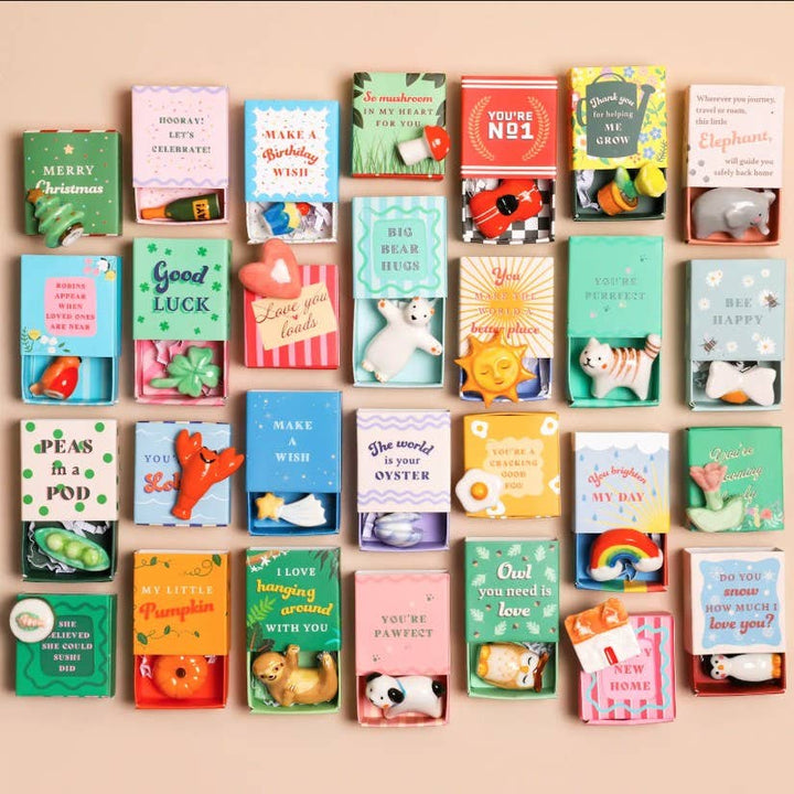 Tiny Matchbox Ceramic Tokens: Heart