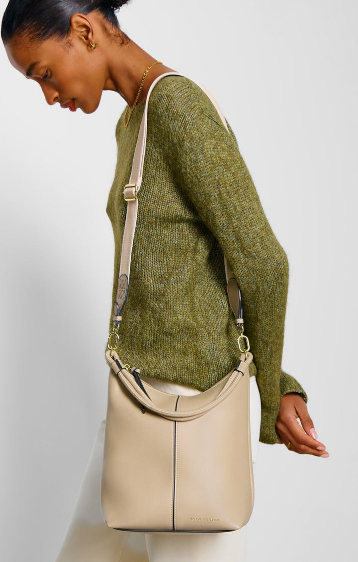HALLIE SATCHEL BAG | Light Taupe