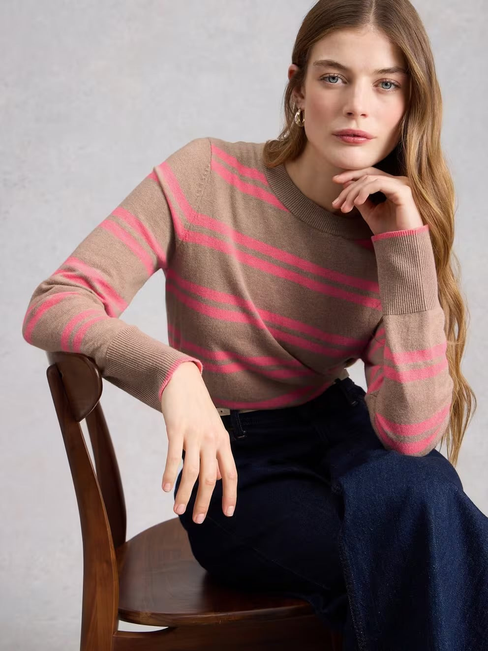 KATIE STRIPE JUMPER NAT MLT