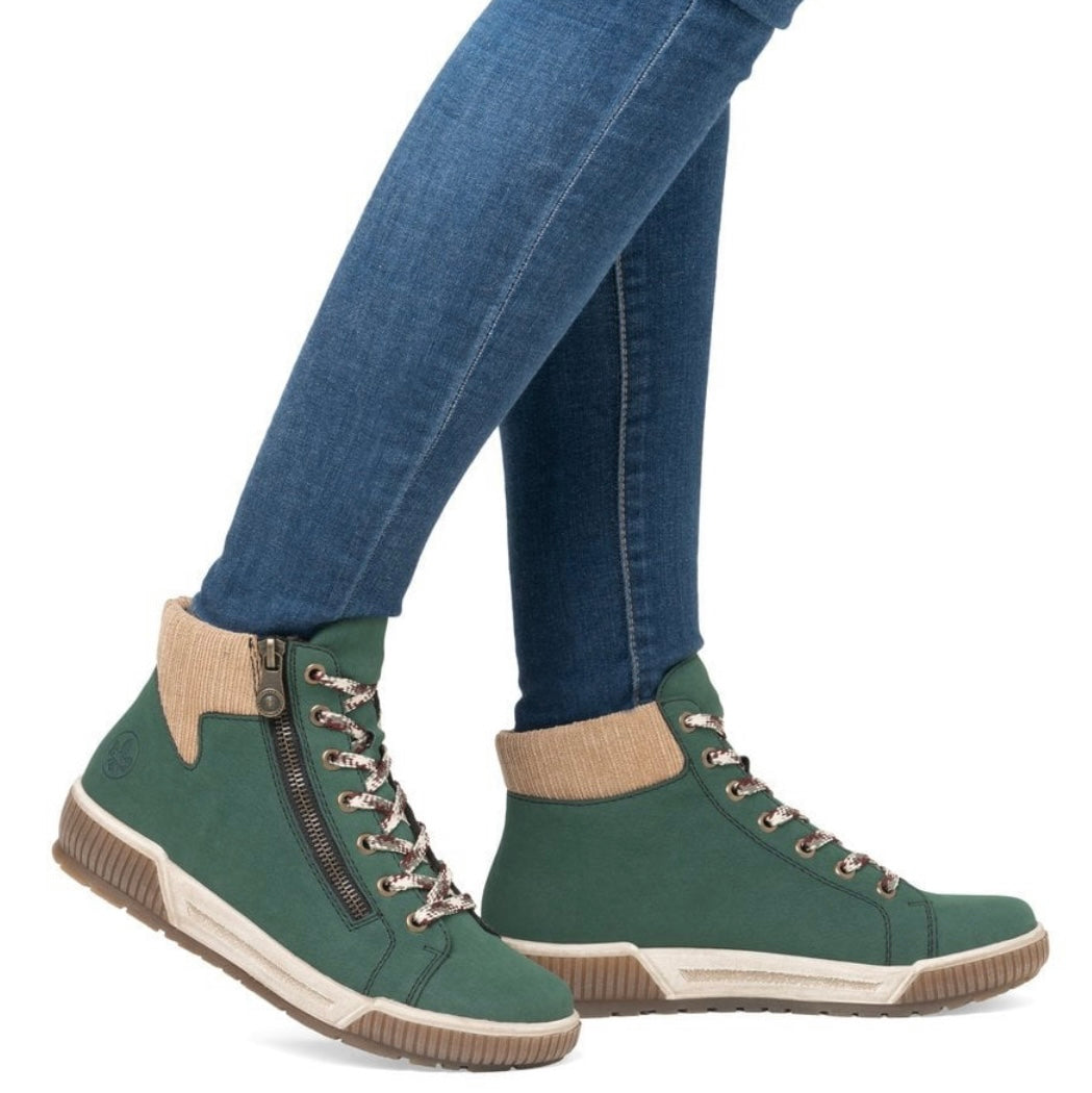 N0709-54 LADIES GREEN MID HEIGHT BOOTS